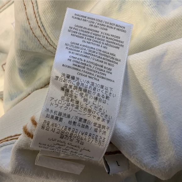 NEW! RE/DONE Size Large Cropped Denim Trucker Jacket Sunbleach $385 msrp I11-14 - Picture 10 of 10